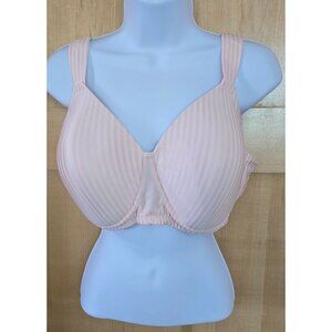 Playtex Bra 42D Seamless Underwire Free Lightly Lined Comfort Beige Pink Striped